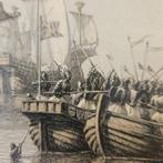 Serie van 24 lithos  Zeeslagen getekend door PJ Schotel uit, Ophalen of Verzenden