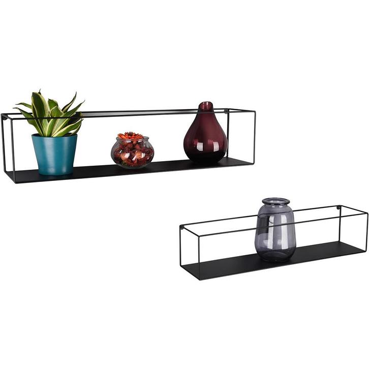 Wandrek - Livion Troni - 2 stuks Rek - Zwart, Huis en Inrichting, Woonaccessoires | Wandplanken en Boekenplanken, Nieuw, Ophalen of Verzenden