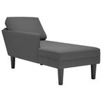 vidaXL Chaise longue met kussen corduroy stof donkergrijs, Verzenden, Nieuw