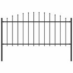 vidaXL Tuinhek met speren bovenkant (0,5-0,75)x1,7 m staal, Verzenden, Nieuw, IJzer, Minder dan 1 meter