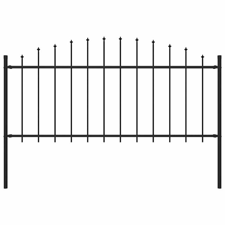 vidaXL Tuinhek met speren bovenkant (0,5-0,75)x1,7 m staal, Tuin en Terras, Schuttingen, Nieuw, IJzer, Minder dan 1 meter, Verzenden