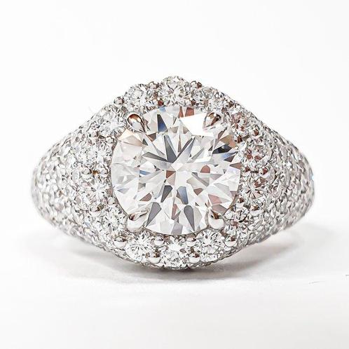 Ring - 14 karaat Witgoud - 4.21ct. tw. Diamant (Lab-grown) -, Sieraden, Tassen en Uiterlijk, Ringen
