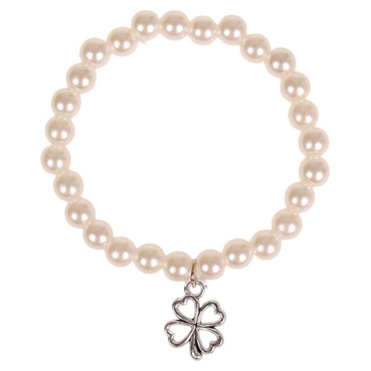 Kinderarmbandje Ivoorkleurige Imitatie Parels 6mm - Hangertj, Sieraden, Tassen en Uiterlijk, Armbanden, Nieuw, Ophalen of Verzenden