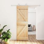 vidaXL Schuifdeur met beslag 70x210 cm massief grenenhout, Doe-het-zelf en Verbouw, Deuren en Horren, Verzenden, Nieuw