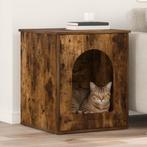vidaXL Kattenhuis Gerookt eiken 53 x 52 x 62 cm Bewerkt hout, Verzenden, Nieuw