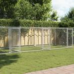vidaXL Hondenhok met deuren 8x2x1,5 m gegalvaniseerd staal, Dieren en Toebehoren, Verzenden, Nieuw