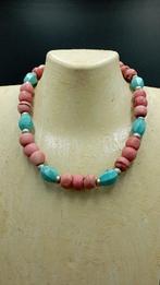 Zonder minimumprijs - Halsketting Zilver Turquoise - Koraal, Sieraden, Tassen en Uiterlijk, Kettingen, Nieuw