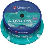 Verbatim DVD-RW 4.7 GB Matt Silver 25 stuk, Verzenden, Nieuw
