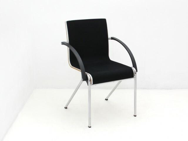 Vergaderstoel Drabert Vuelo RL6 - stof zwart - 4-poot chroom, Zakelijke goederen, Kantoor en Winkelinrichting | Kantoormeubilair en Inrichting