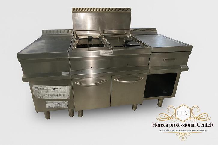 Dubbele Gas Friteuse linkerste deur mist, Zakelijke goederen, Horeca | Keukenapparatuur, Ophalen of Verzenden