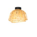 Oosterse plafondlamp zwart met naturel bamboe 30 cm - Pua, Huis en Inrichting, Lampen | Plafondlampen, Nieuw, Oosters