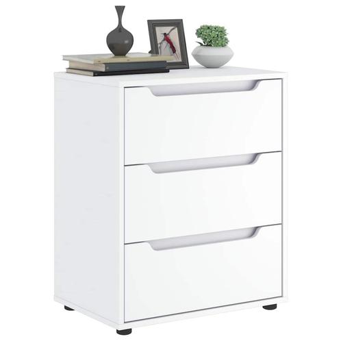 vidaXL Dressoir VISNES 60x40x73 cm bewerkt hout wit, Kinderen en Baby's, Kinderkamer | Commodes en Kasten, Nieuw, Verzenden