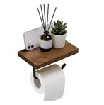 Moderne Toiletpapierhouder met Walnoot Houten Plateau, Verzenden, Nieuw