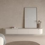 Aura curved TV-Meubel zwevend beige 280 cm, Huis en Inrichting, Overige materialen, Nieuw, Ophalen of Verzenden, 200 cm of meer