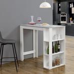 Bartafel Danderyd met 3 planken 120x60x105,5 wit en betonkle, Huis en Inrichting, Tafels | Eettafels, Verzenden, Nieuw