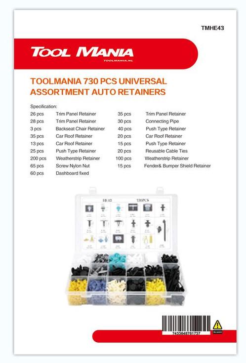 TM 730 Delige Assortiment bekleding Clips  MIX, Auto diversen, Autogereedschap, Nieuw, Verzenden