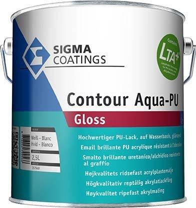 Sigma Contour Aqua Gloss / Sigma Watergedragen Houtlak, Doe-het-zelf en Verbouw, Verf, Beits en Lak, Lak, Grijs, Nieuw, Minder dan 5 liter