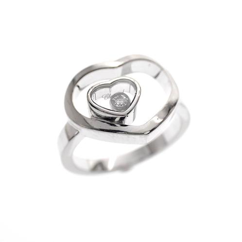 18 krt. witgouden ring met dansende diamant | Chopard, Sieraden, Tassen en Uiterlijk, Ringen, Dame, Met edelsteen, Overige kleuren