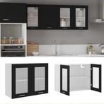 vidaXL Hangkast Lyon 80x31x60 cm bewerkt hout zwart, Verzenden, Nieuw, Zwart