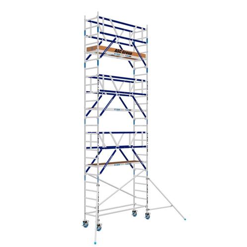 AGS Pro rolsteiger ASC 75 x 250 x 8,2wh tweezijdig, Doe-het-zelf en Verbouw, Steigers, Rolsteiger of Kamersteiger, Nieuw, 5 meter of hoger