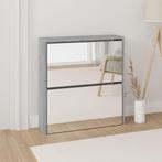 vidaXL Schoenenkast met spiegel 2-laags 63x17x67 cm grijs, Huis en Inrichting, Kasten | Schoenenrekken, Nieuw, Verzenden