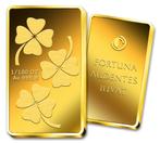Massief gouden goudbaar: Klavertjes vier, Postzegels en Munten, Edelmetalen en Baren, Verzenden