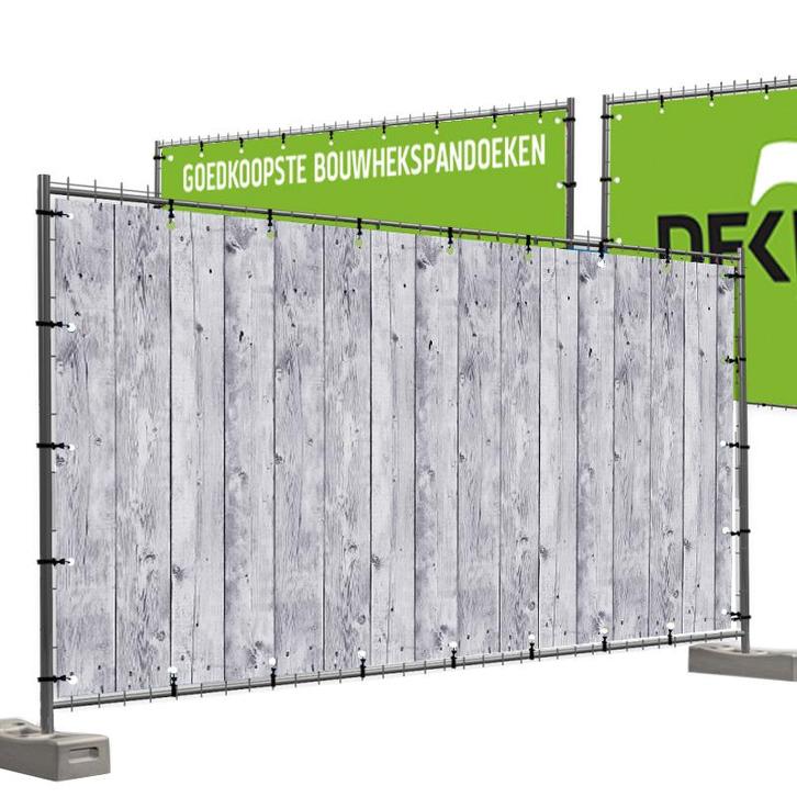 Bouwhekdoeken planken grijs 335x174 cm, Diversen, Vlaggen en Wimpels, Nieuw