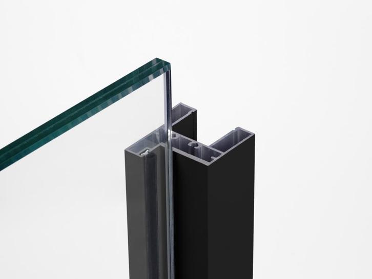 Glazen deur met deurkozijn XL 2,4m² - Zwart, Doe-het-zelf en Verbouw, Glas en Ramen, Nieuw, Ophalen of Verzenden