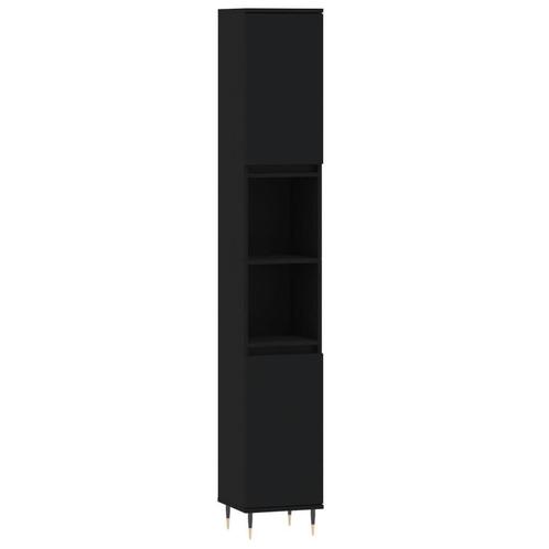 Badkamerkast Zwart Hout|Tweedekansje | OP = OP, Huis en Inrichting, Badkamer | Badkamermeubels, 25 tot 50 cm, Nieuw, (Half)hoge kast