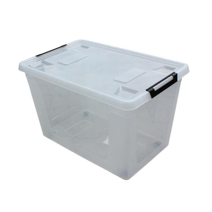 HL Opbergbox met deksel en wieltjes - 60 Liter - Stapelbaar, Doe-het-zelf en Verbouw, Kratten en Dozen, Ophalen of Verzenden