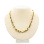 Gouden gourmetschakel collier | 42 cm (ketting) (ketting), Sieraden, Tassen en Uiterlijk, Kettingen, Ophalen of Verzenden, Gebruikt