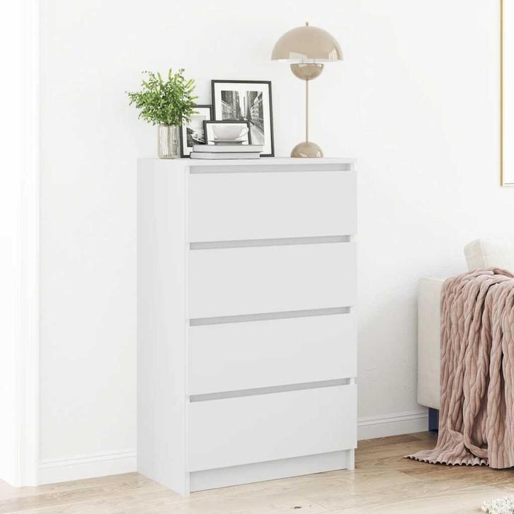 vidaXL Dressoir 60x35x98,5 cm bewerkt hout wit, Huis en Inrichting, Kasten | Dressoirs, 25 tot 50 cm, Nieuw, 50 tot 100 cm, Overige houtsoorten