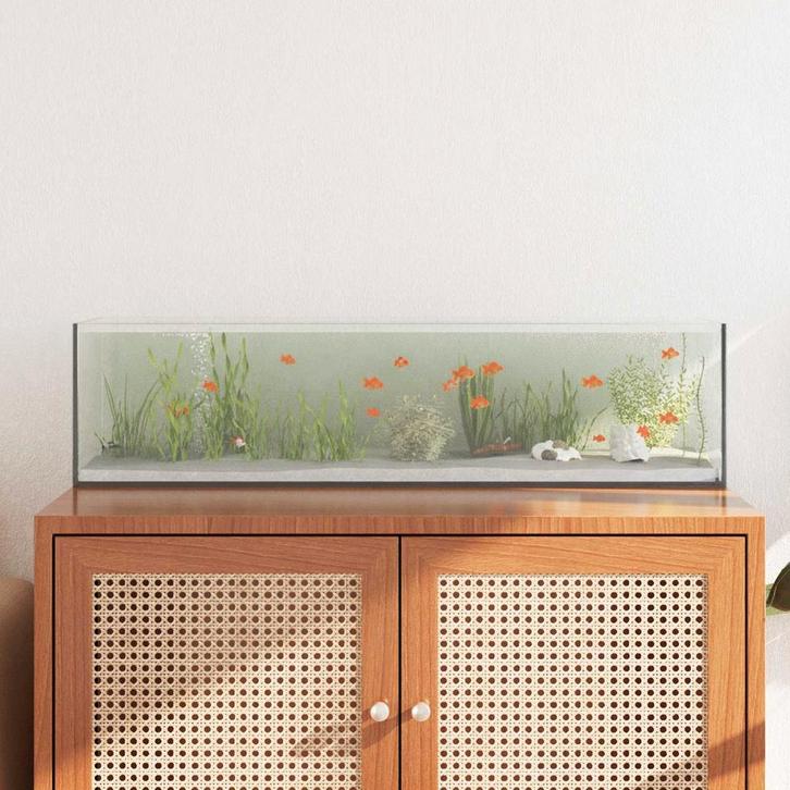 vidaXL Aquarium met opslag Wit Glas, Dieren en Toebehoren, Overige Dieren-accessoires, Nieuw, Verzenden