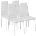Eetkamerstoelen, kunstleer - wit, Set van 4, Verzenden, Nieuw