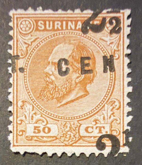 Suriname 1892 - Hulpuitgifte, variëteit verschoven opdruk +, Postzegels en Munten, Postzegels | Nederland