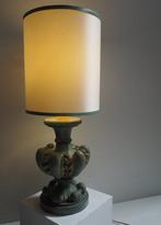 Tafellamp - Gesneden geschilderde houten lamp