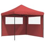 Partytent inklapbaar pop-up met 2 zijwanden bordeauxrood, Verzenden, Nieuw