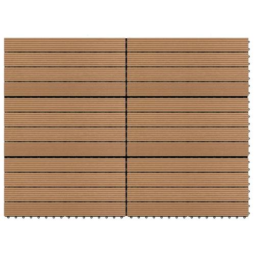 vidaXL Terrastegels 6 st 60x30 cm 1,08 m² HKC bruin, Doe-het-zelf en Verbouw, Vloerdelen en Plavuizen, Nieuw, Verzenden