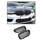 Black/Chrome Diamond Look Sport Front Grill voor BMW 5 Serie, Ophalen of Verzenden