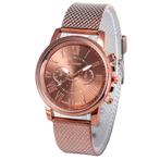Fako® - Horloge - Geneva - Roman - Mesh Look - Ø 40mm -, Verzenden, Nieuw