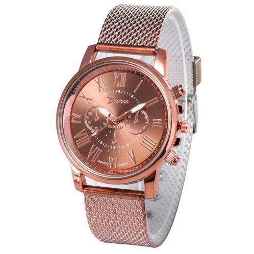 Fako® - Horloge - Geneva - Roman - Mesh Look - Ø 40mm -, Sieraden, Tassen en Uiterlijk, Horloges | Dames, Verzenden