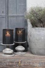 Kandelaar Leonie baluster voet old grey / metaal black, Huis en Inrichting, Woonaccessoires | Kandelaars en Kaarsen, Ophalen of Verzenden