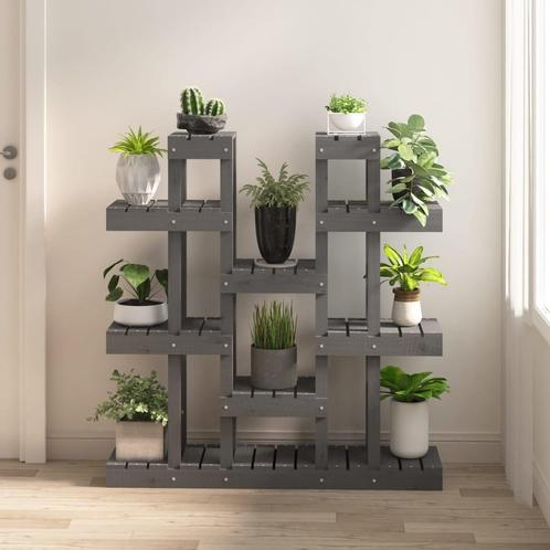 vidaXL Plantenstandaard grijs 104,5x25x109,5 cm massief, Tuin en Terras, Overige Tuin en Terras, Nieuw, Verzenden