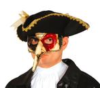 Venetiaans Masker Rood Zwart, Nieuw, Verzenden
