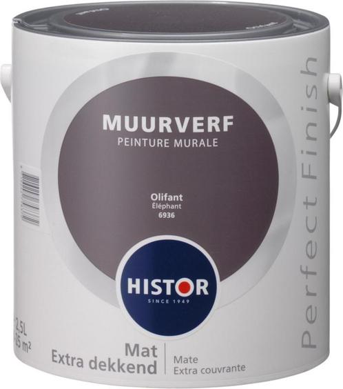Histor Perfect Finish Muurverf Mat - Olifant 6936 - 2,5 L..., Doe-het-zelf en Verbouw, Verf, Beits en Lak, Verf, Overige kleuren