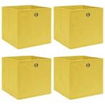 vidaXL Opbergboxen 4 st 32x32x32 cm stof geel, Nieuw, Verzenden