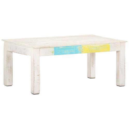 vidaXL Salontafel 110x60x45 cm massief mangohout wit, Huis en Inrichting, Tafels | Salontafels, 100 tot 150 cm, Nieuw, Overige houtsoorten