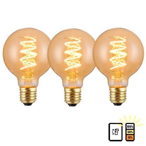 Set van 3 LED lampen E27 | 3-staps dimbaar | 4 watt | 2500K, Huis en Inrichting, Lampen | Losse lampen, Overige typen, Nieuw, E27 (groot)