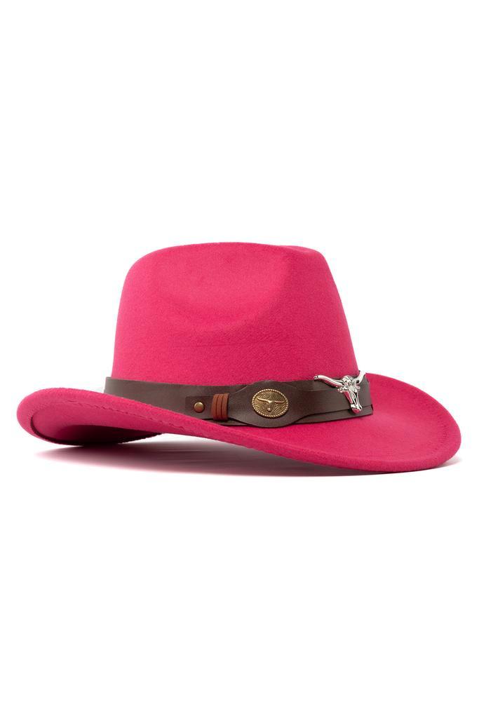 Cowboyhoed Roze Wolvilt Stier Cowboy Western Hoed Stierenkop, Kleding | Heren, Carnavalskleding en Feestkleding, Nieuw, Overige maten