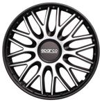 4-Delige Sparco Wieldoppen  Roma 16-inch zilver/zwart, Verzenden, Nieuw